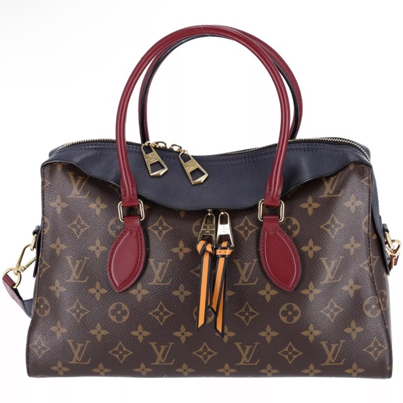 Louis Vuitton Handbags - Louis Vuitton Tuileries Monogram Canvas Satchel Shoulder Bag Brown Blue